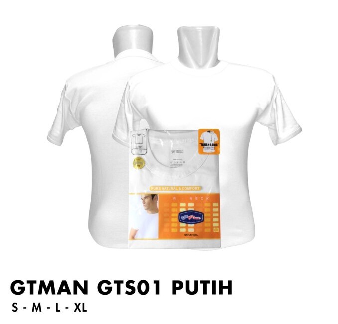 Oblong T-shirt Gt Man Putih GTS01 (R-neck)